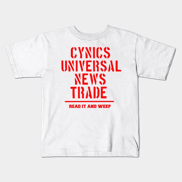 Cynical News Kids T-Shirt by PencilShavings